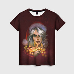 Женская футболка Цирилла в шапке - The Witcher new year