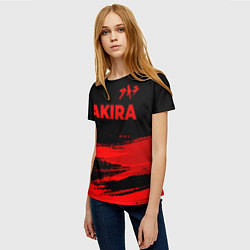 Футболка женская Akira - red gradient посередине, цвет: 3D-принт — фото 2