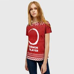 Футболка женская Новогодний Demon Slayer, цвет: 3D-принт — фото 2