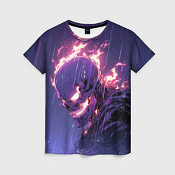 Женская футболка Ghost Rider - Neon rain