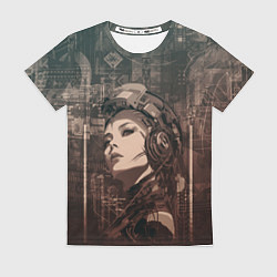 Футболка женская Волевая девушка-андроид, цвет: 3D-принт