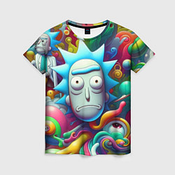 Женская футболка Рик Санчес - граффити