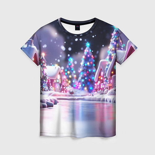 Женская футболка Новогоднее настроение фонариков / 3D-принт – фото 1