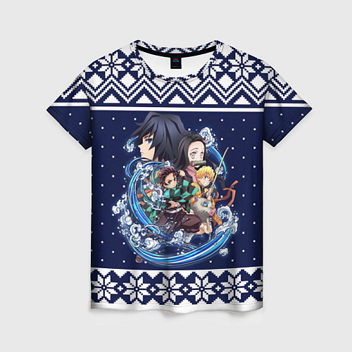 Женская футболка Demon slayer sweater / 3D-принт – фото 1