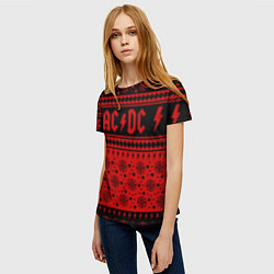 Футболка женская ACDC christmas sweater, цвет: 3D-принт — фото 2