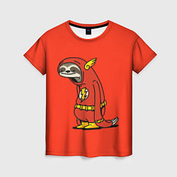 Женская футболка Ленивец Флэш