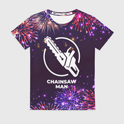 Женская футболка Праздничный Chainsaw Man