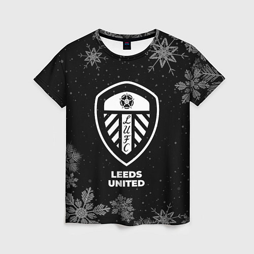 Женская футболка Снежный Leeds United / 3D-принт – фото 1