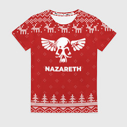 Женская футболка Новогодний Nazareth с оленями