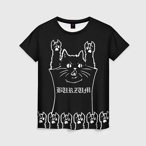 Женская футболка Burzum: cat rock / 3D-принт – фото 1