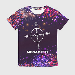 Футболка женская Праздничный Megadeth, цвет: 3D-принт