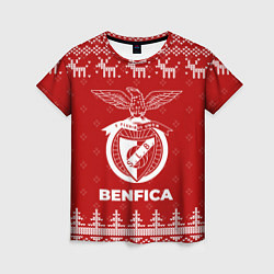 Футболка женская Новогодний Benfica с оленями, цвет: 3D-принт