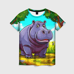 Женская футболка Гиппопотамчик