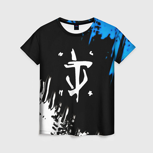 Женская футболка Doom краски лого текстура / 3D-принт – фото 1