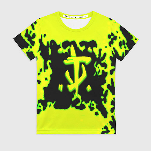 Женская футболка Doom кислотное лого краски / 3D-принт – фото 1