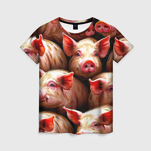 Женская футболка Поросята / 3D-принт – фото 1