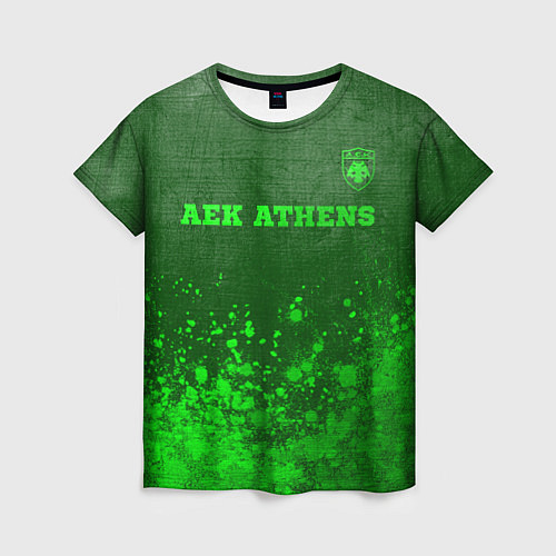 Женская футболка AEK Athens - green gradient посередине / 3D-принт – фото 1