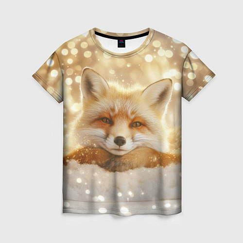 Женская футболка Рыжая лисица и боке / 3D-принт – фото 1