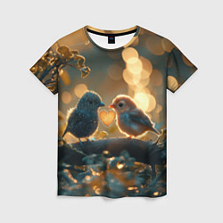Женская футболка Влюбленные птички