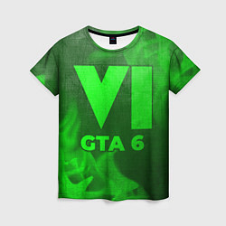 Женская футболка GTA 6 - green gradient