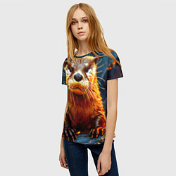 Футболка женская Выдра в огне, цвет: 3D-принт — фото 2