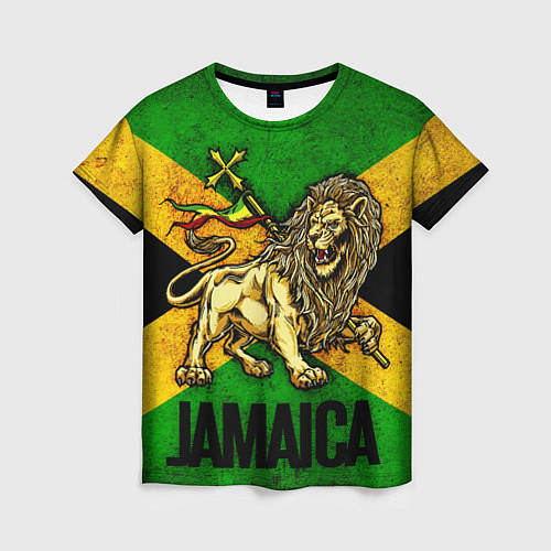 Женская футболка Jamaica lion flag / 3D-принт – фото 1