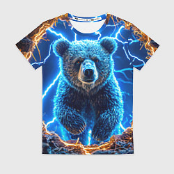 Женская футболка Медведь и молния