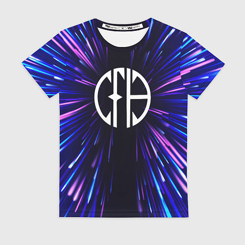 Женская футболка Pantera neon energy / 3D-принт – фото 1