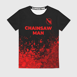 Женская футболка Chainsaw Man - red gradient посередине