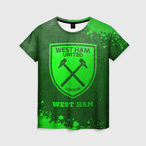 Женская футболка West Ham - green gradient / 3D-принт – фото 1