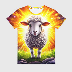 Женская футболка Овечка в ярких лучах