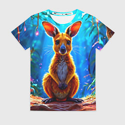 Женская футболка Кенгуру в джунглях