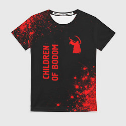 Женская футболка Children of Bodom - red gradient вертикально