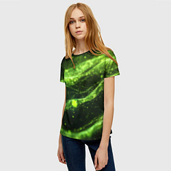 Футболка женская Текстура зеленая жидкость, цвет: 3D-принт — фото 2