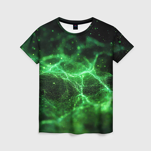 Женская футболка Зеленая связь текстура / 3D-принт – фото 1