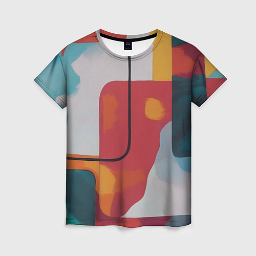 Женская футболка Абстракция с прямоугольниками / 3D-принт – фото 1