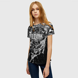 Футболка женская Civilization - global strategy, цвет: 3D-принт — фото 2