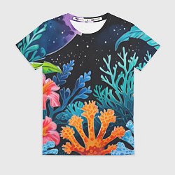 Женская футболка Космические кораллы