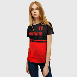 Футболка женская Fortnite - red gradient посередине, цвет: 3D-принт — фото 2