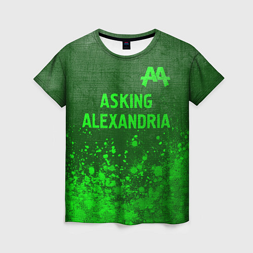 Женская футболка Asking Alexandria - green gradient посередине / 3D-принт – фото 1