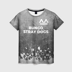 Женская футболка Bungo Stray Dogs - grey gradient посередине