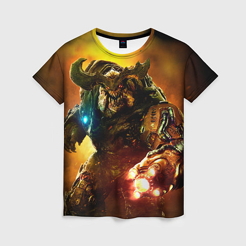 Женская футболка Дум - кибердемон / 3D-принт – фото 1