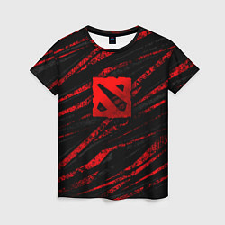 Футболка женская Dota 2 - красные потертости, цвет: 3D-принт