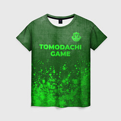 Женская футболка Tomodachi Game - green gradient посередине