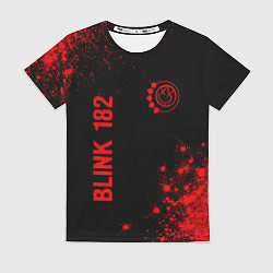 Женская футболка Blink 182 - red gradient вертикально