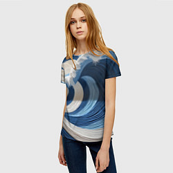 Футболка женская Волна из нитей, цвет: 3D-принт — фото 2