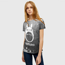 Футболка женская Totoro - grey gradient, цвет: 3D-принт — фото 2