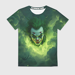 Женская футболка Злой Джокер в зеленом дыму