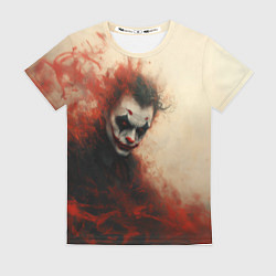 Женская футболка Зловещий Джокер в красном дыму