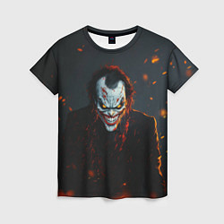 Женская футболка Джокер оранжевые искры